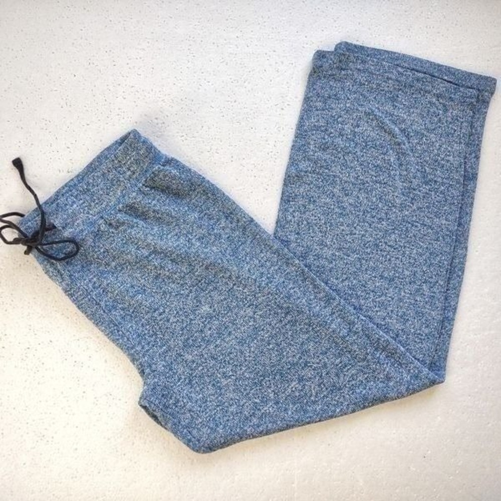 Catrine Catherine Malandrino Blue Marl Knit Wide‎ Leg Lounge Pants Womens Large
